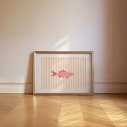Pink Striped Fish Print – Coastal Wall Art
