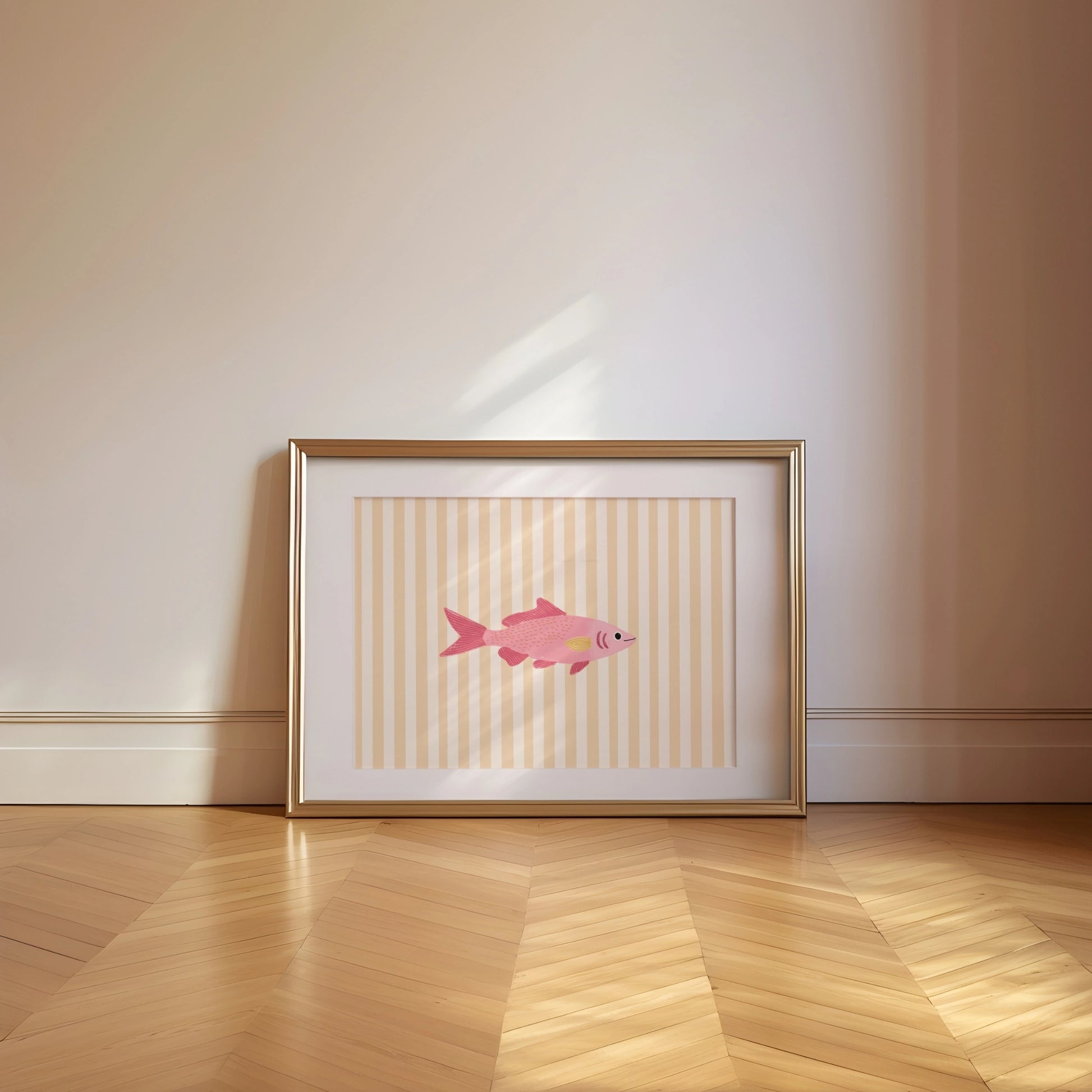 Arte murale di pesce rosa