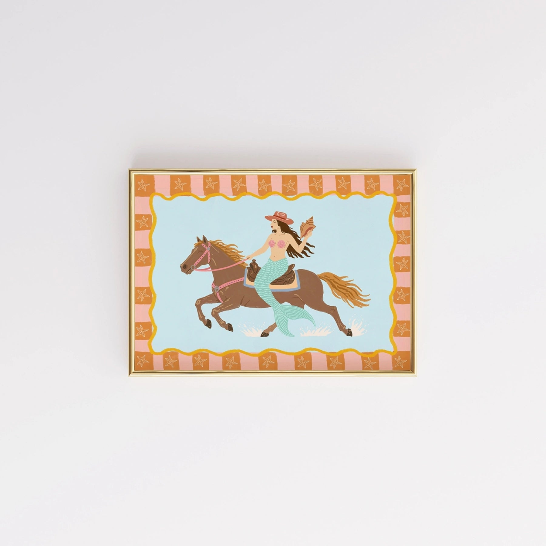 Arte De Pared De Sirena Cowgirl