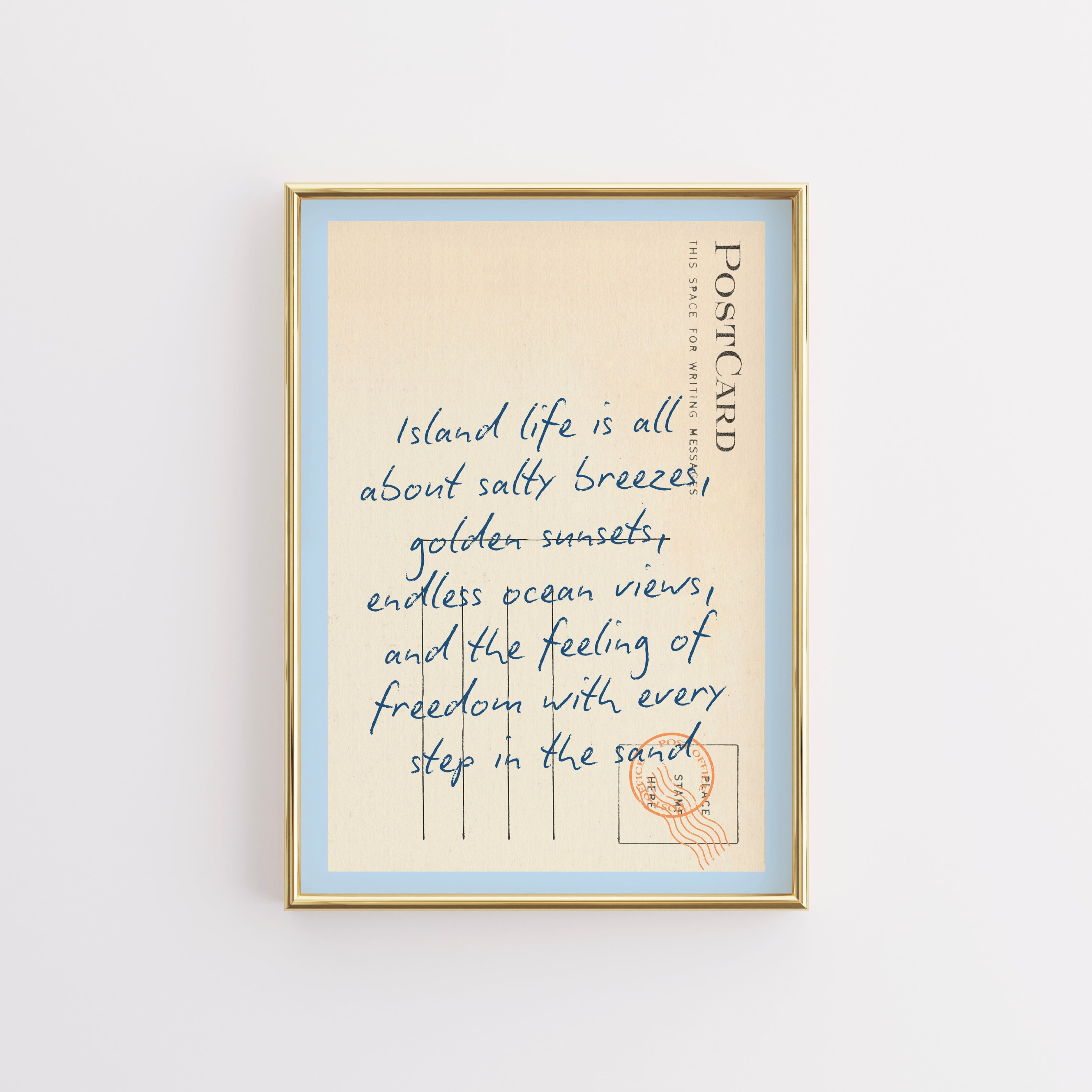 Summer postcard Wall Art - Trendy Coastal Print