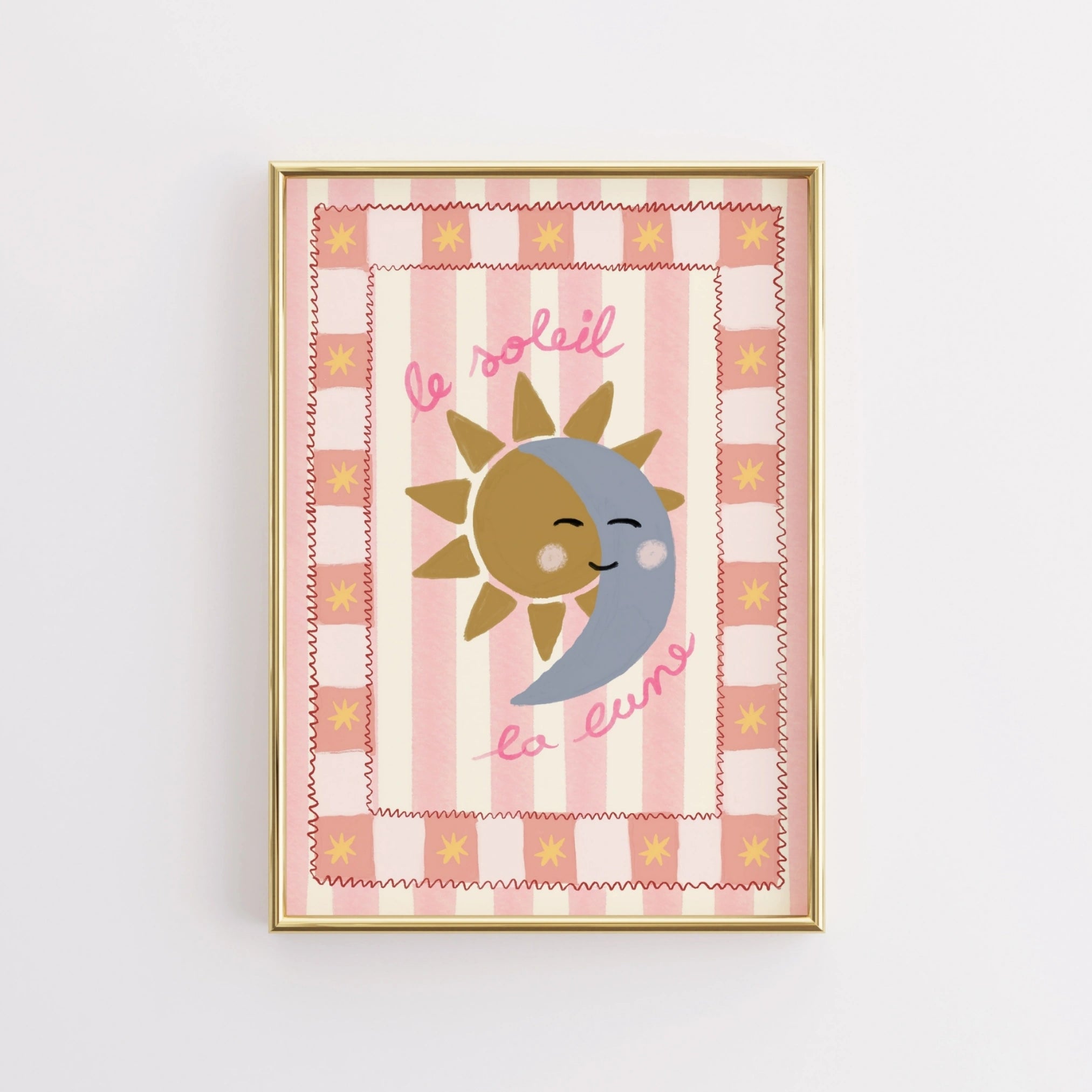 Le Soleil La Lune Nursery Print