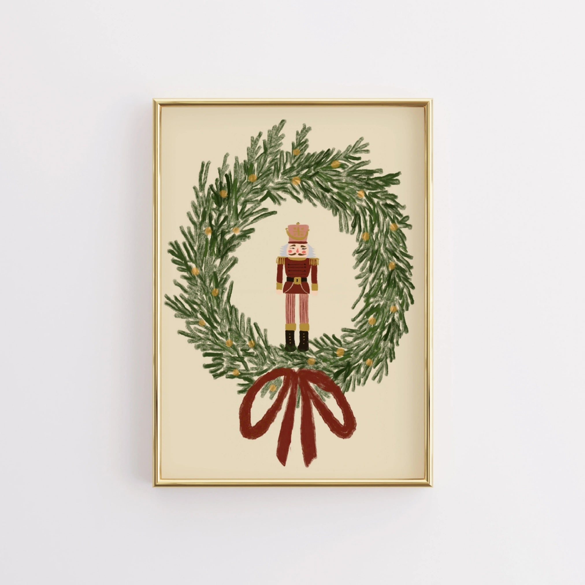 Stampa natalizia con vischio