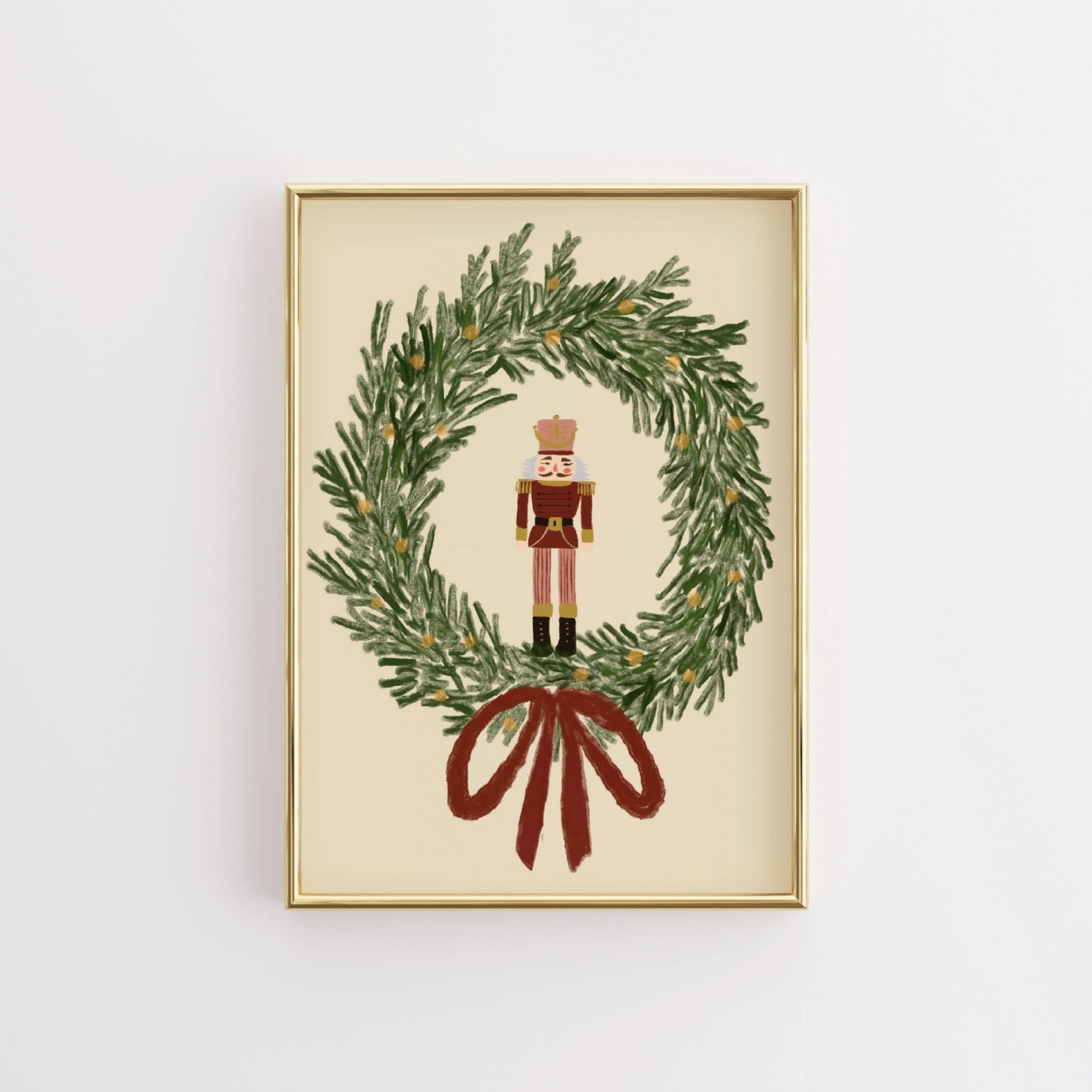 Stampa natalizia con vischio