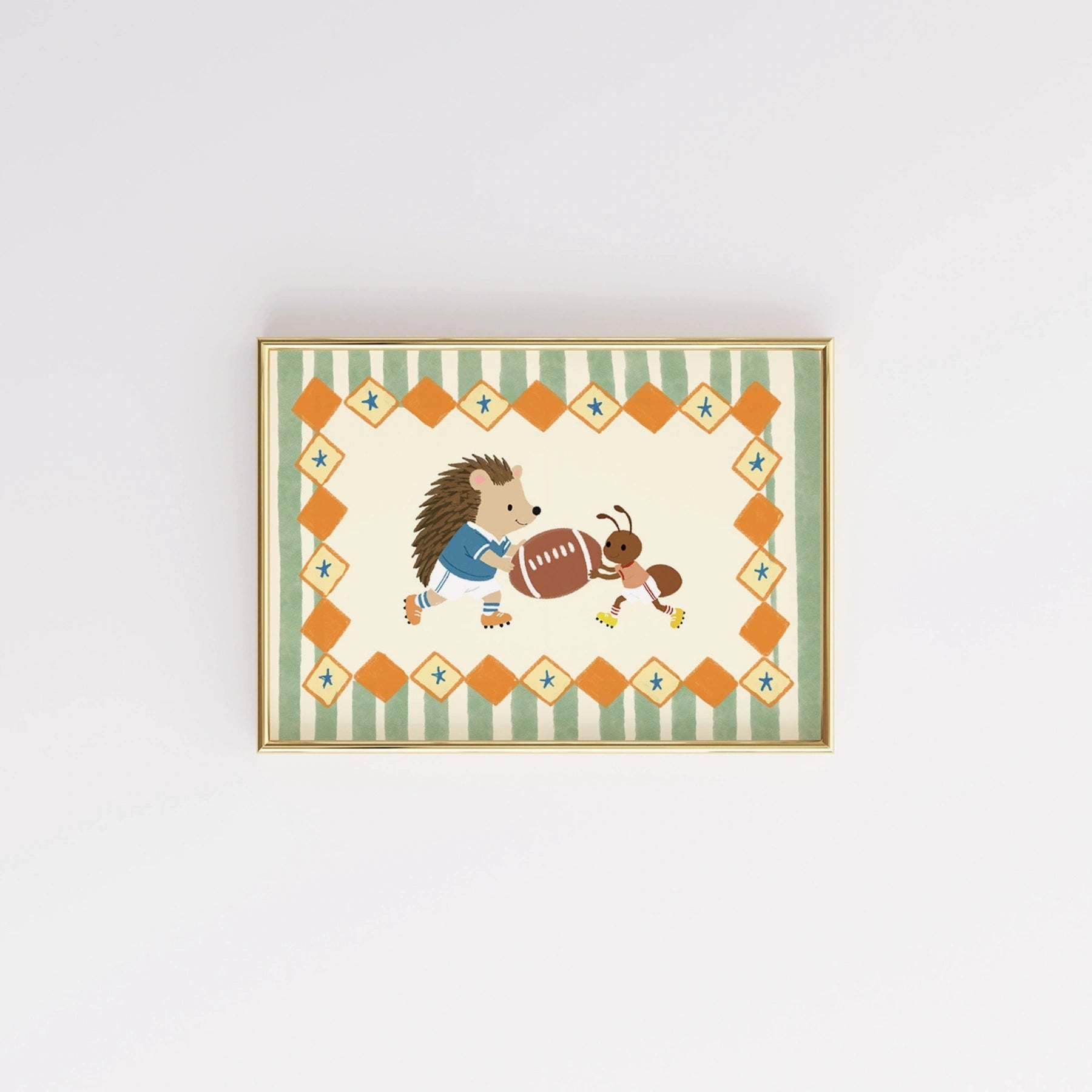 Football Hedgehog Nursery Wall Art