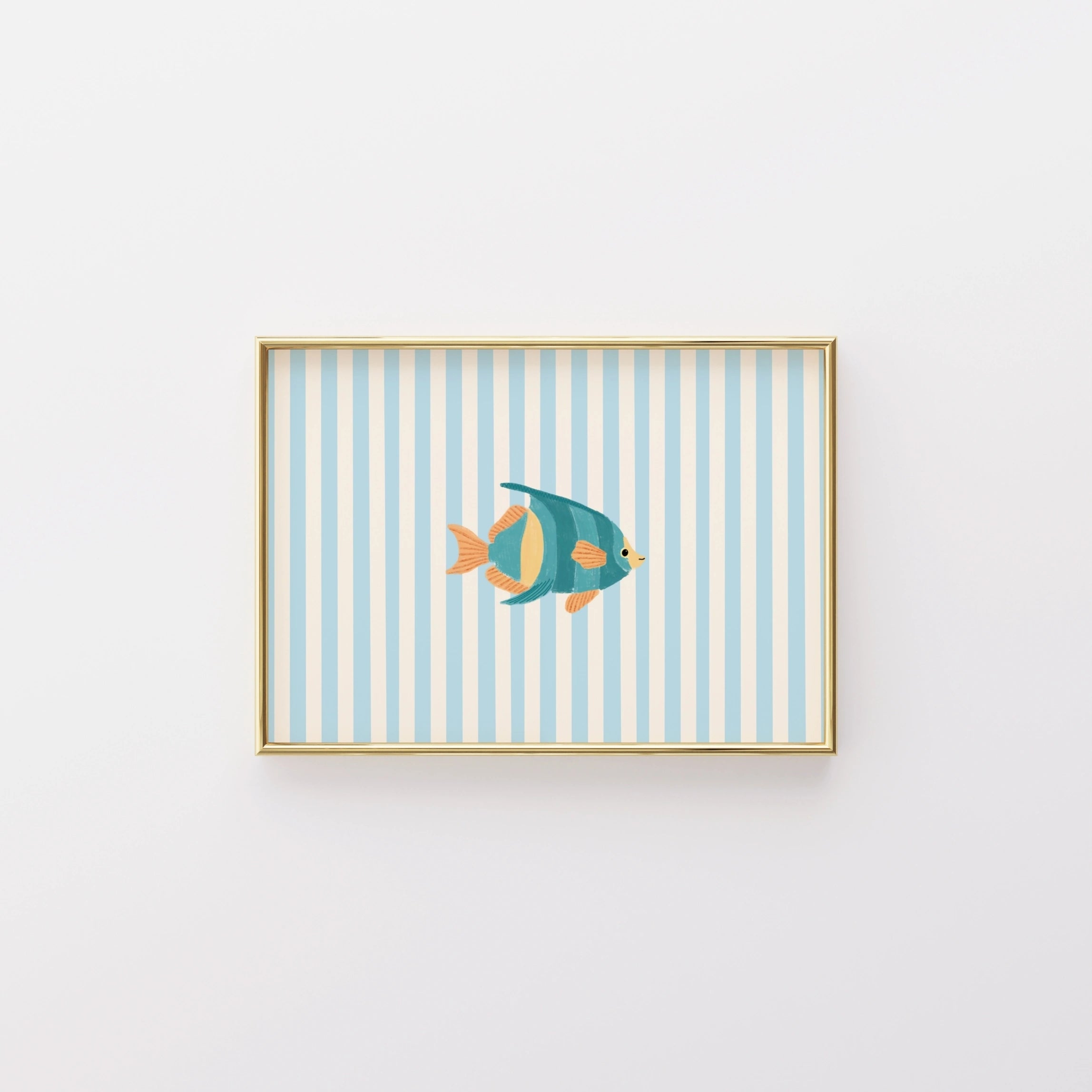 Arte De Pared De Pez Tropical Azul
