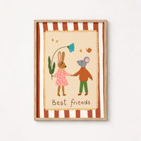 Arte murale Best Friends Bunny e Mouse - Stampa per cameretta degli animali