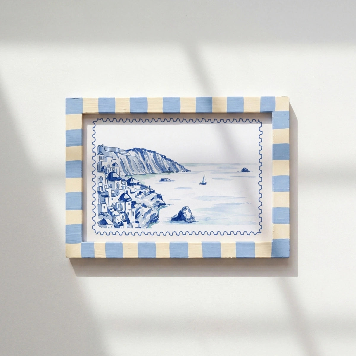 Mediterranean Coastal Village Wall Art, Coastal Wall Decor