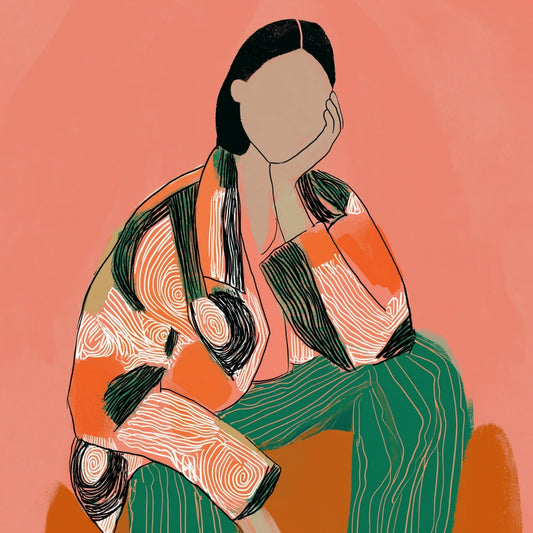 Modern Attitude Boho Wall Art – Graphic Fashion Pose