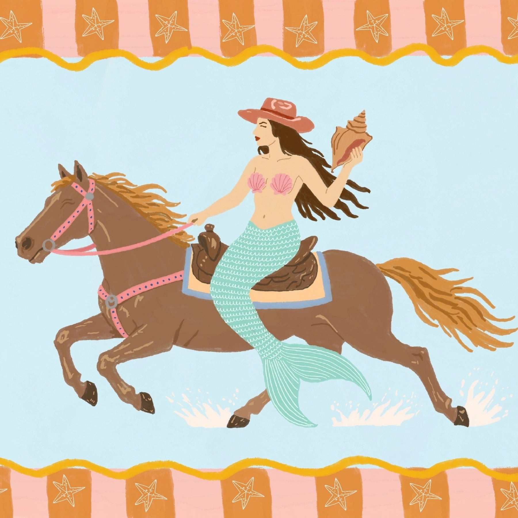 Mermaid Cowgirl Wall Art