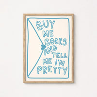 Buy Me Books Wall Art – Funny Bookish Quote Print