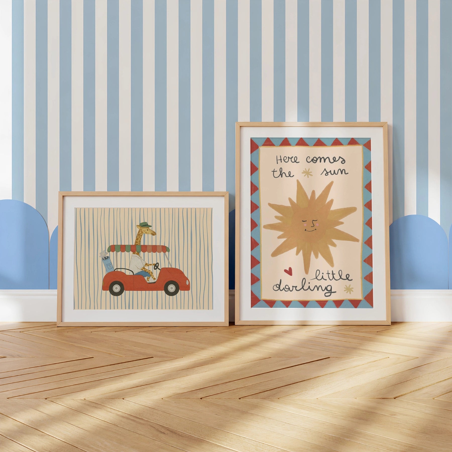 Set di 2 stampe vintage per cameretta bambino