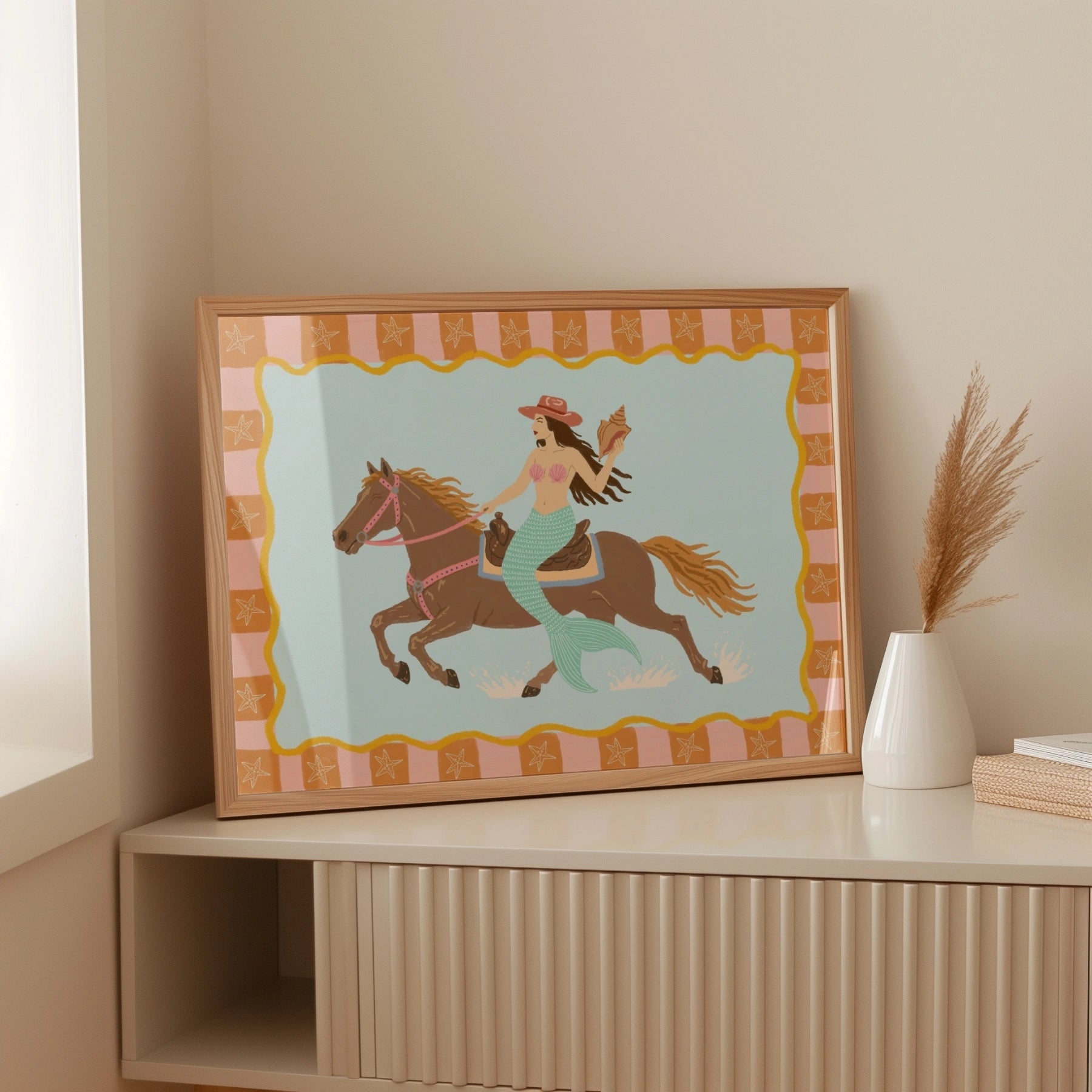 Mermaid Cowgirl Wall Art