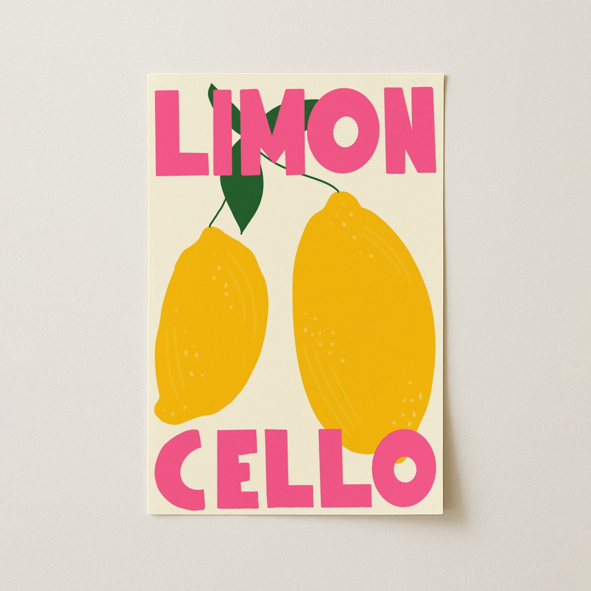 Limoncello Wall Art Print - Italian Lemon Kitchen Decor