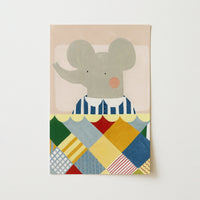 Stampa Elefante Nido - Simpatica Decorazione Murale Animale per Bambini, Arredamento Colorato per Bambini