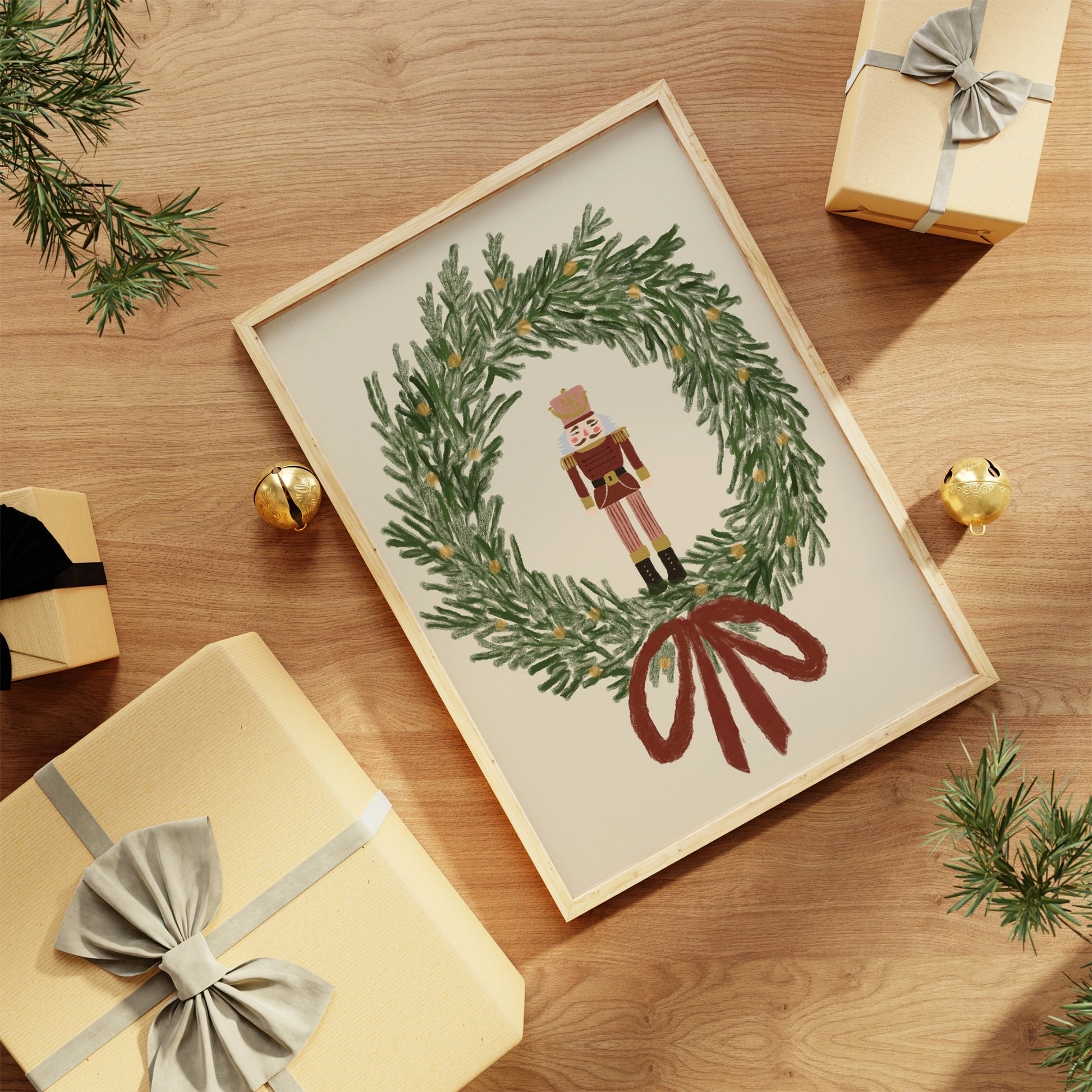 Stampa natalizia con vischio