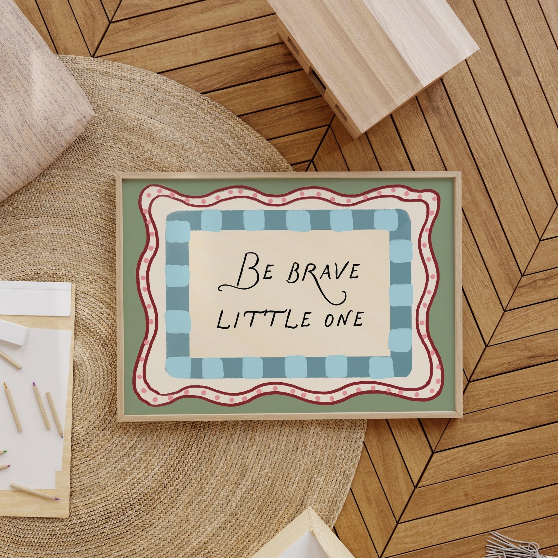 Be Brave Little One Wall Art, Colorful Kids Decor