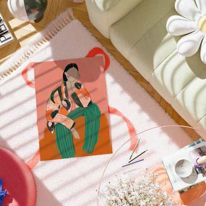 Modern Attitude Boho Wall Art – Graphic Fashion Pose