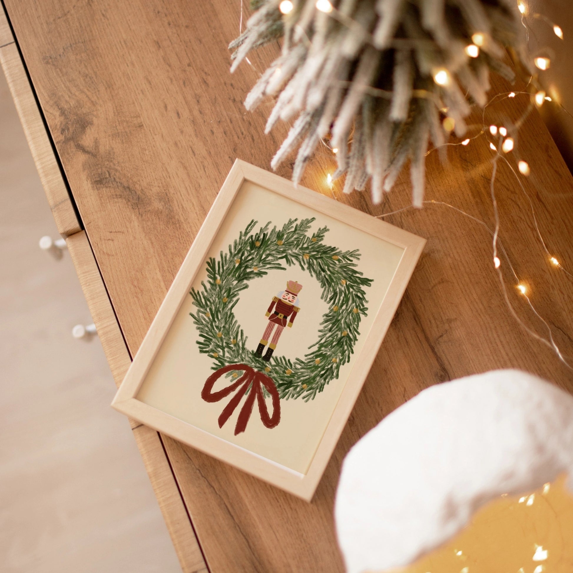 Stampa natalizia con vischio