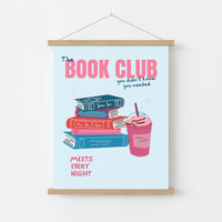Book Club Print – Blue Reading Quote Wall Art
