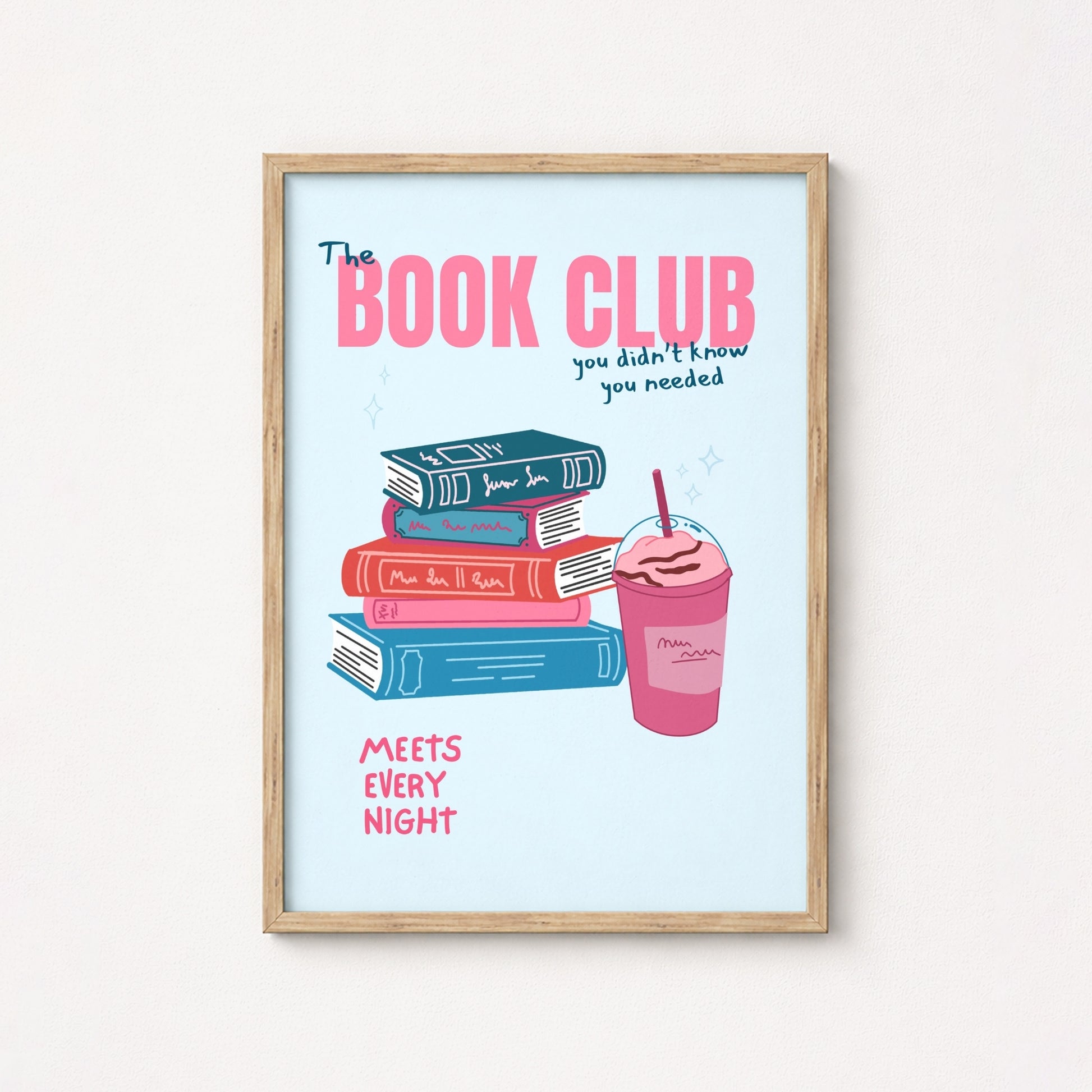 Book Club Print – Blue Reading Quote Wall Art