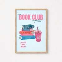 Book Club Print – Blue Reading Quote Wall Art