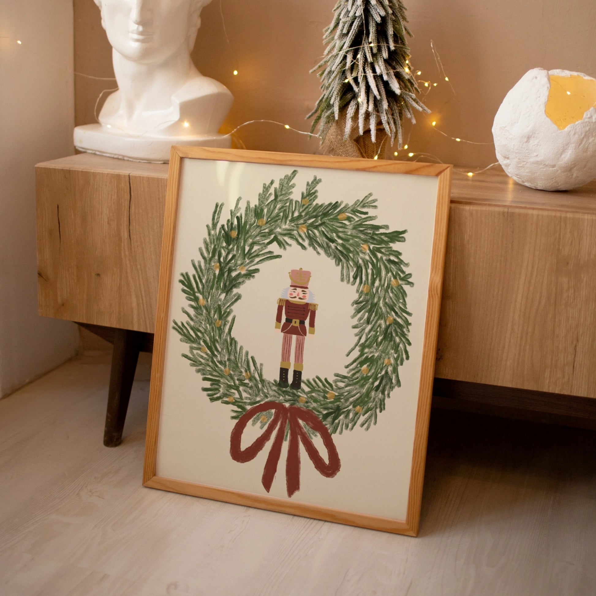 Stampa natalizia con vischio