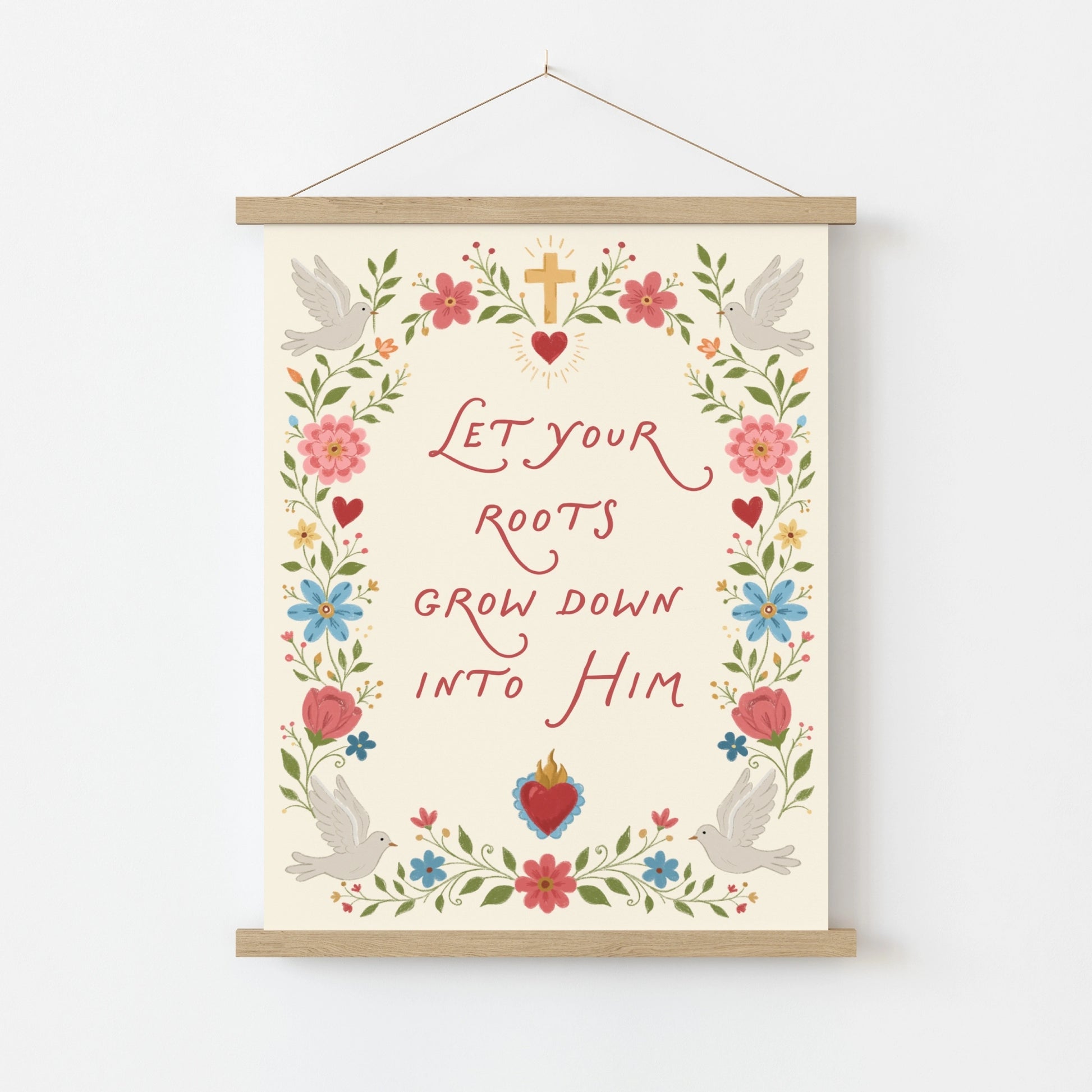 Decoración con versículo bíblico floral, decoración cristiana de pared