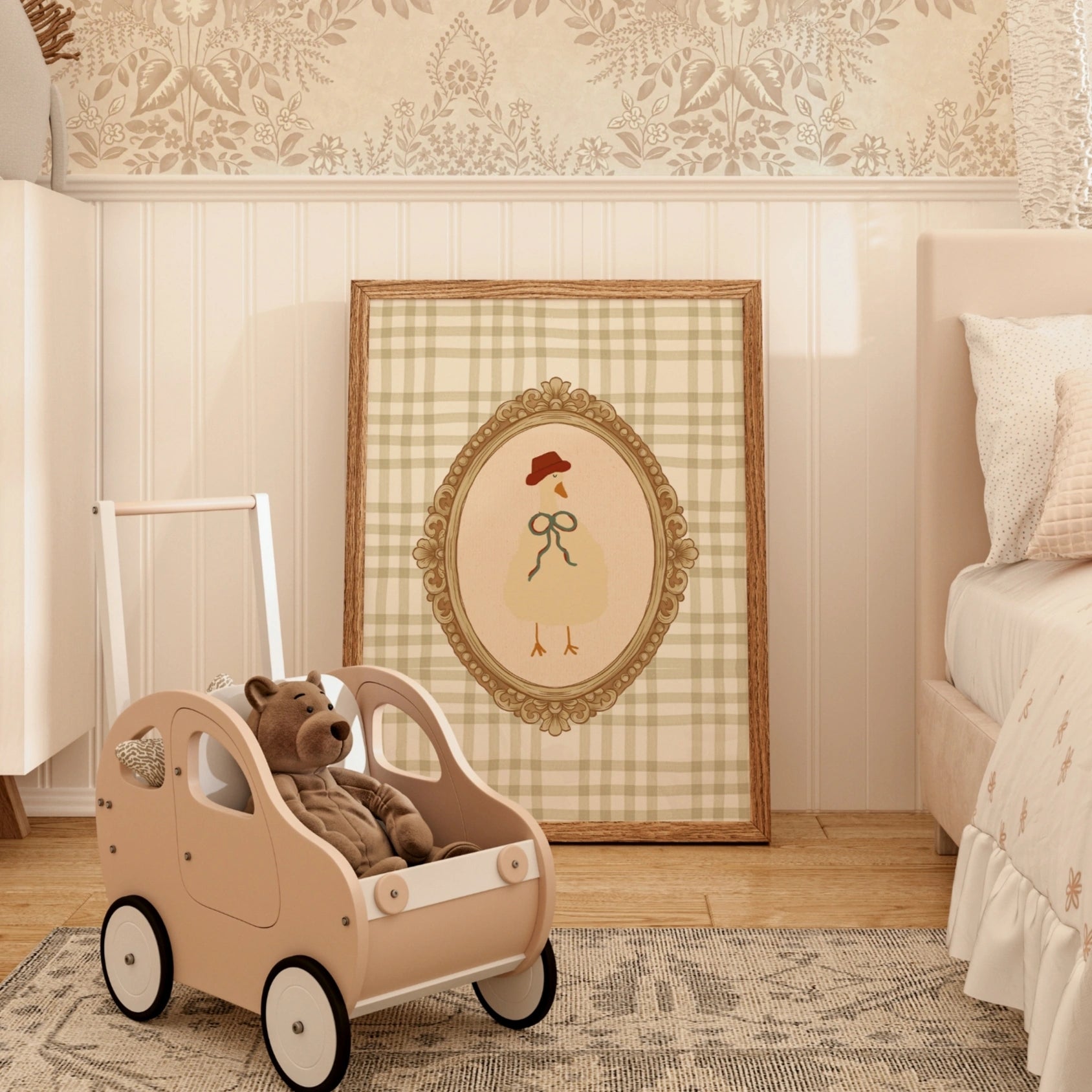 Arte murale con animali retrò