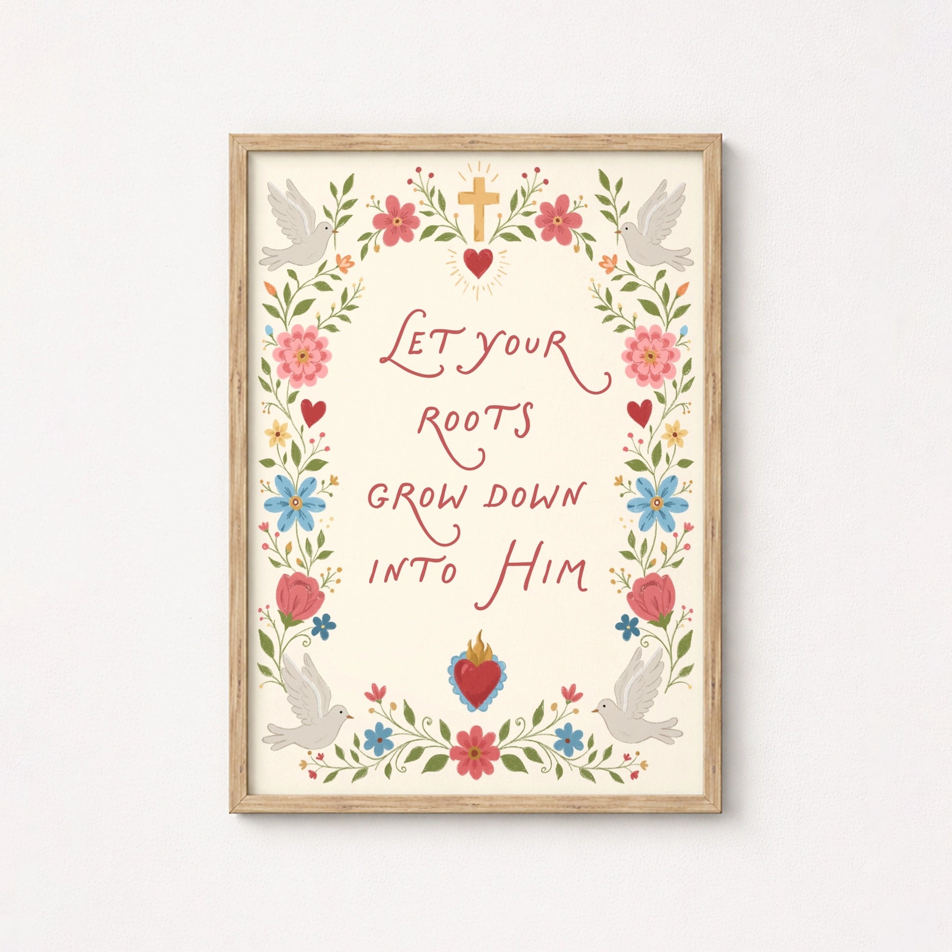 Decoración con versículo bíblico floral, decoración cristiana de pared