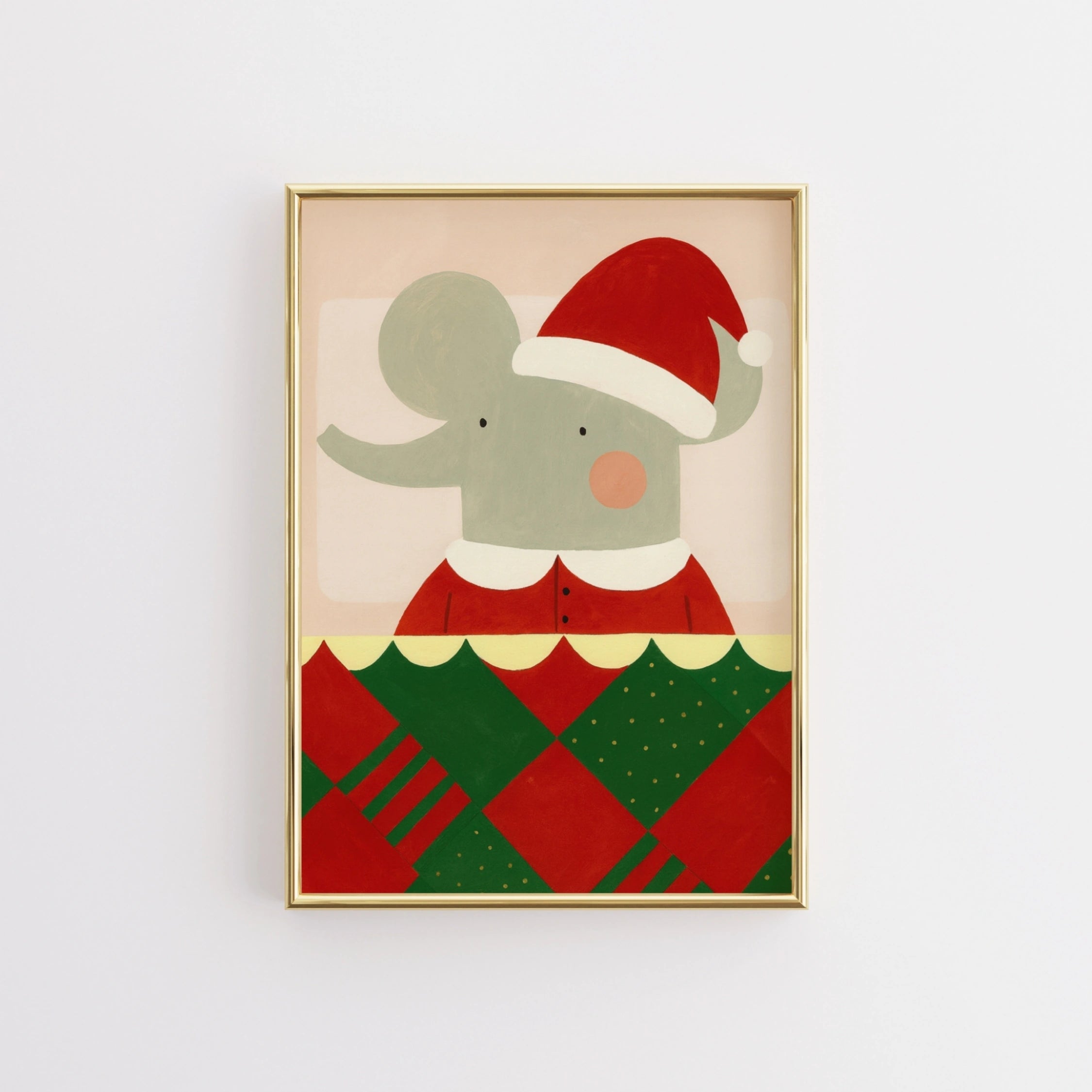 Elephant Christmas Wall Art