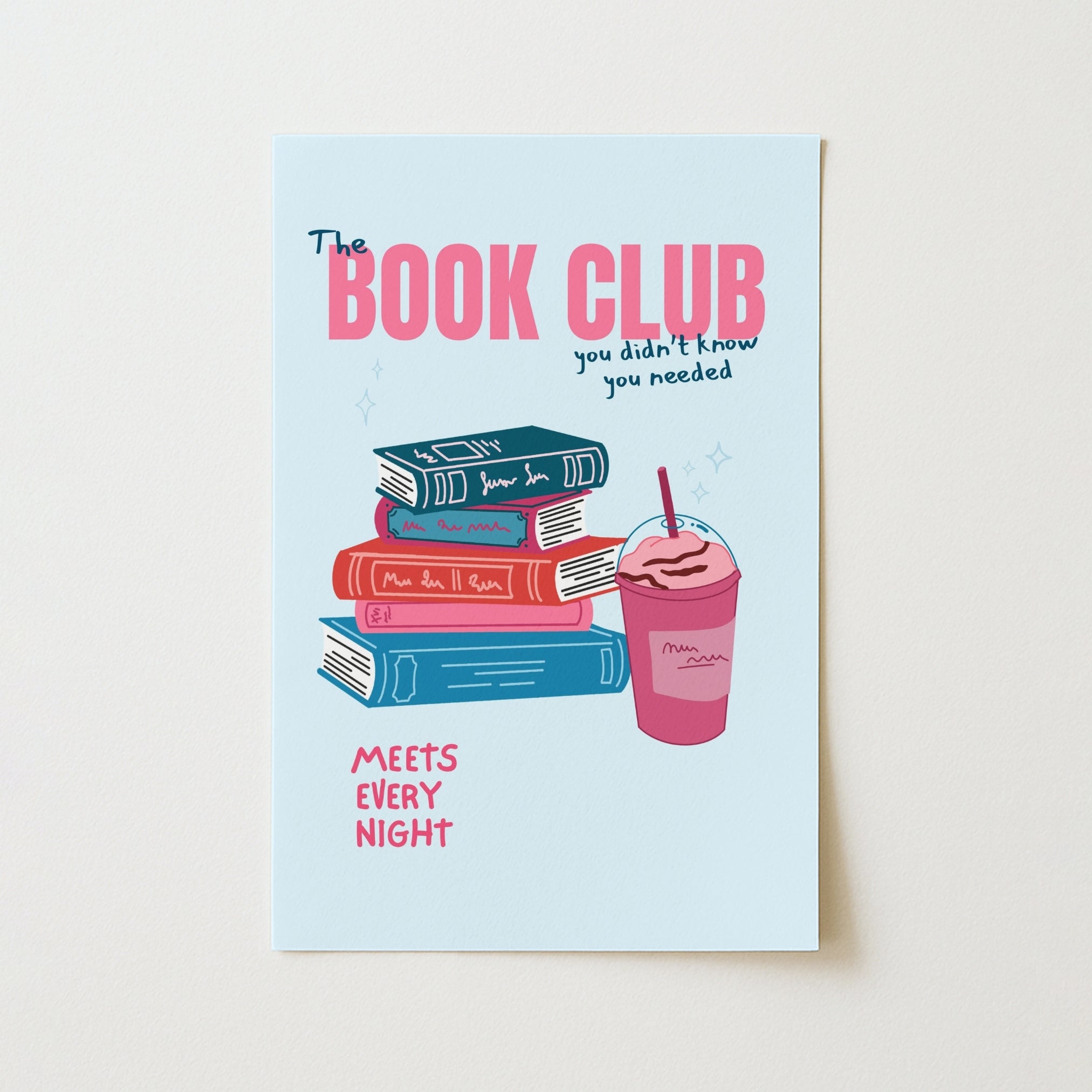 Book Club Print – Blue Reading Quote Wall Art