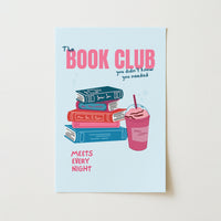 Book Club Print – Blue Reading Quote Wall Art