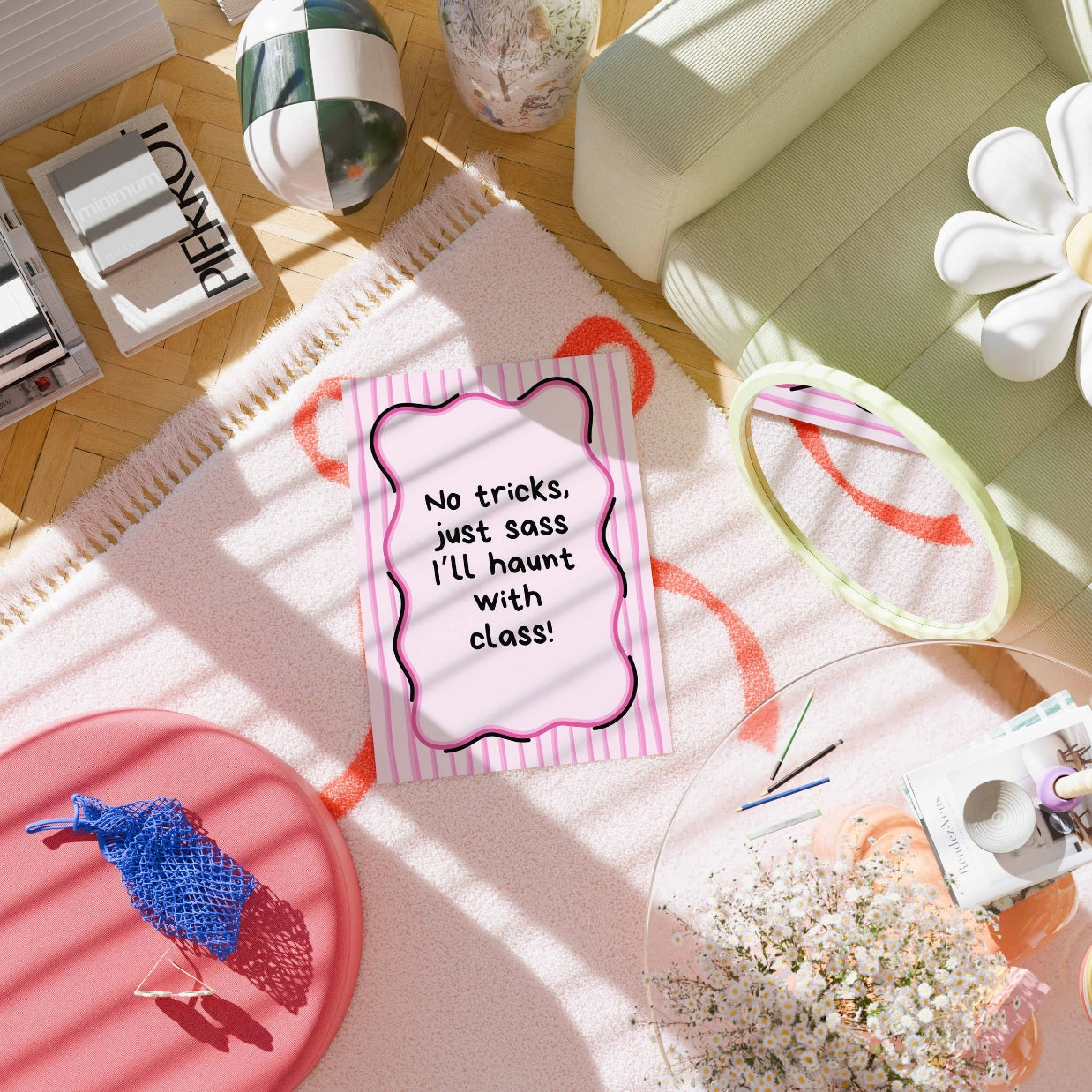 No Tricks Just Sass  – Pink Halloween Print