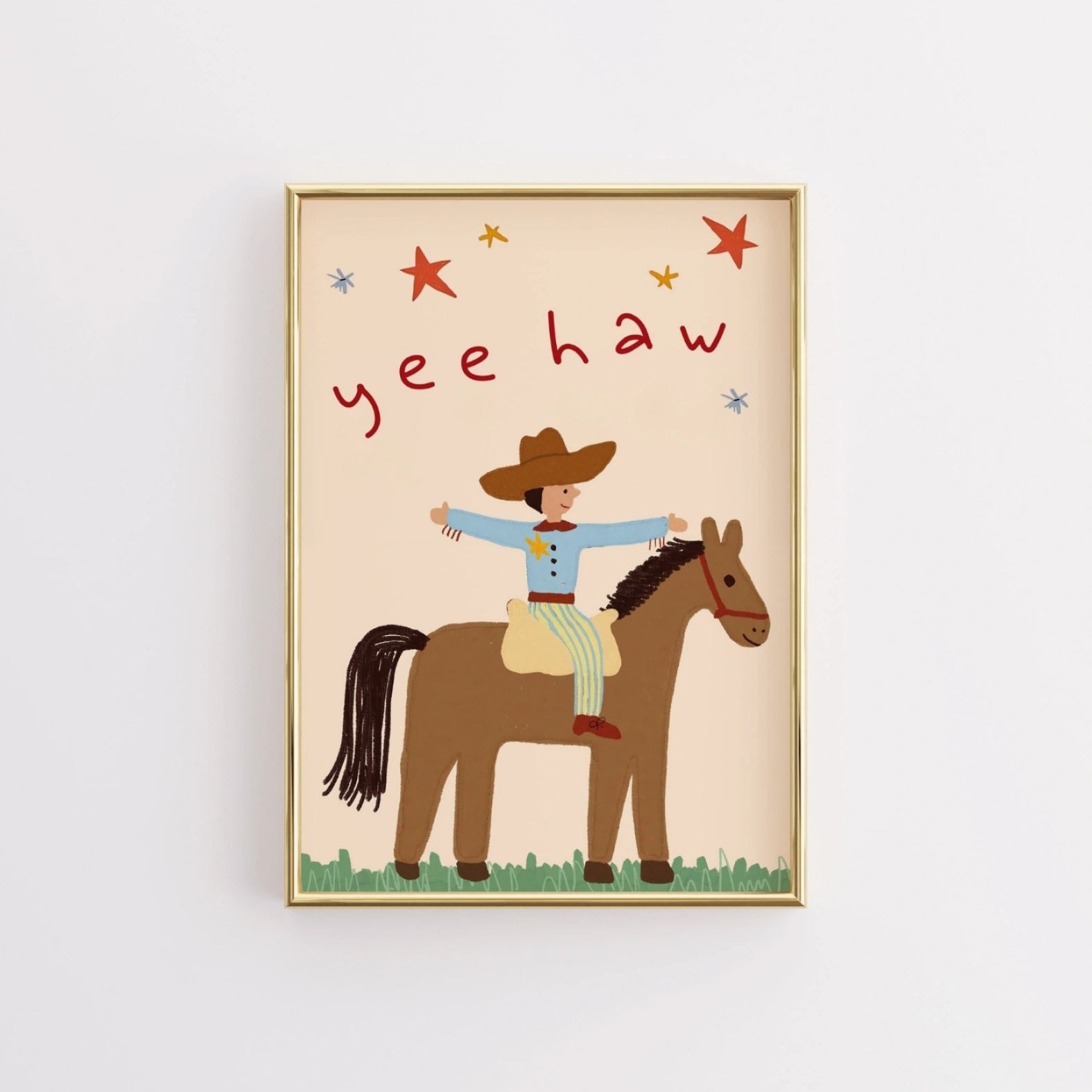 Yee Haw Cowboy Nursery Print