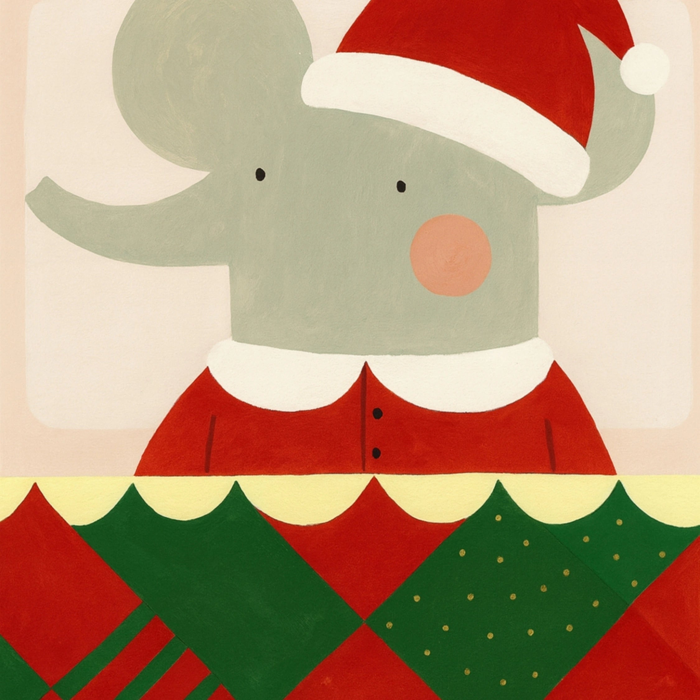 Elephant Christmas Wall Art