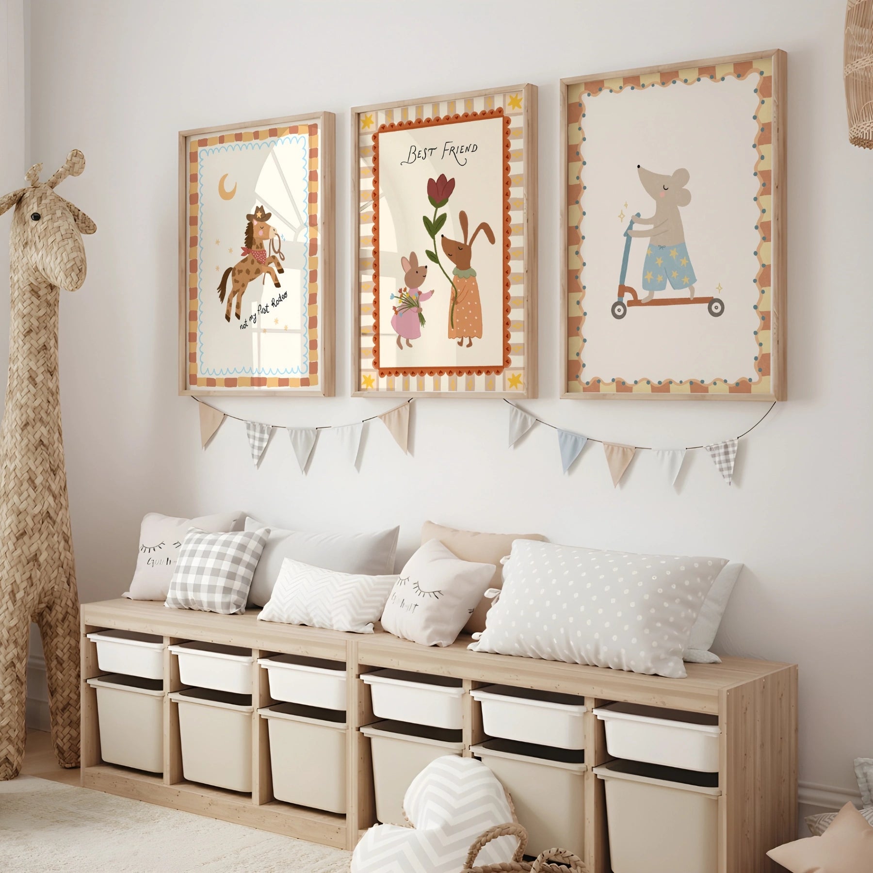 Set de 3 láminas infantiles dulces