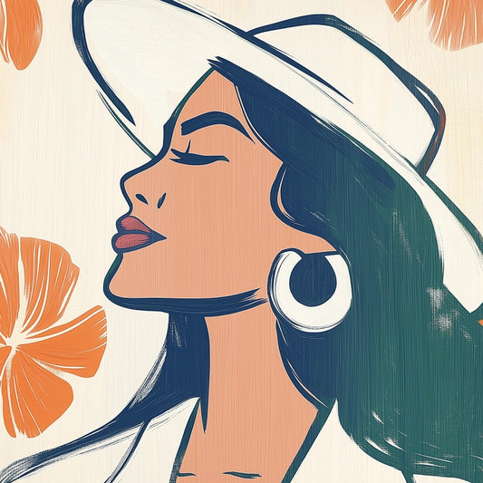 Confident Muse Boho Wall Art – Summer Inspired Line Portrait