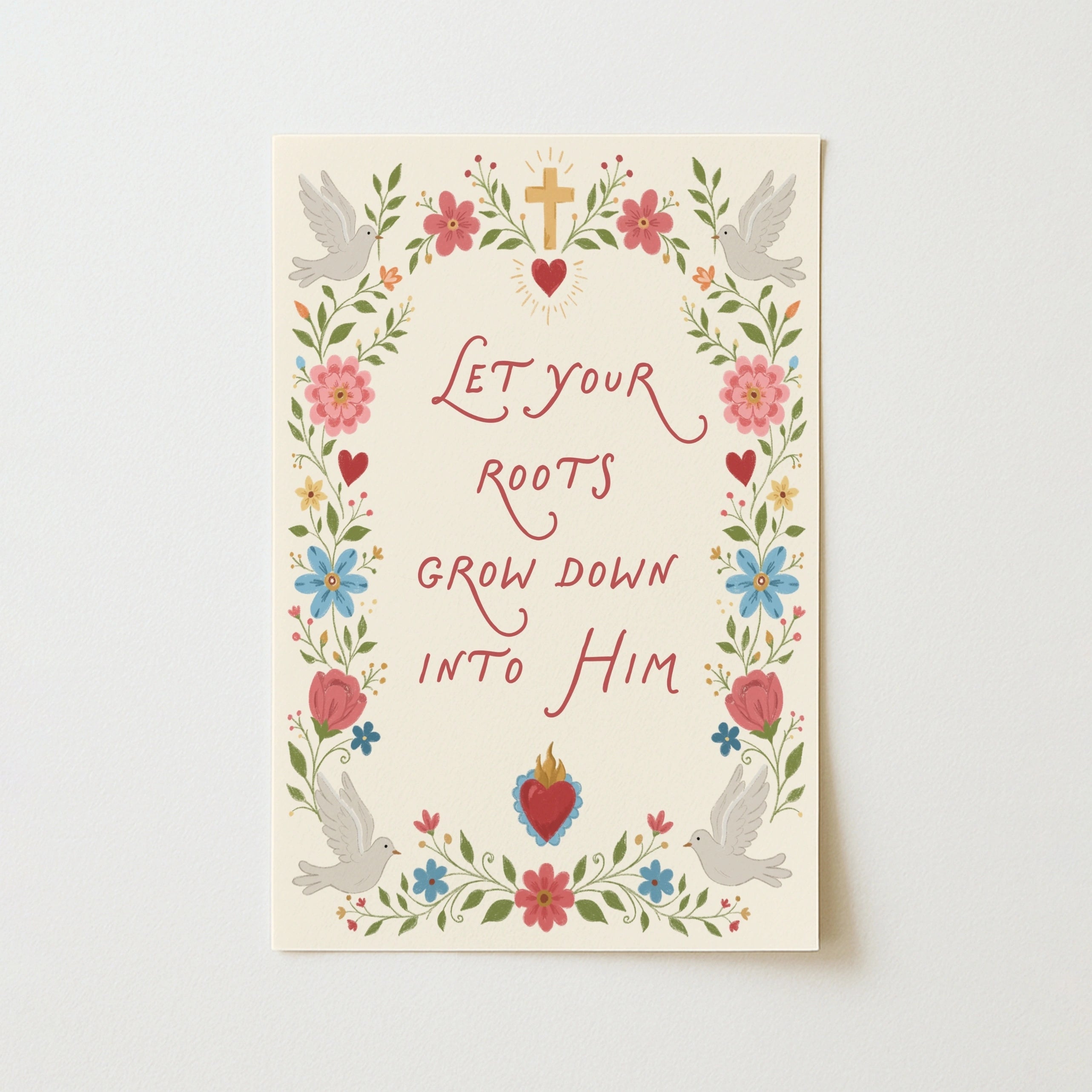 Decoración con versículo bíblico floral, decoración cristiana de pared