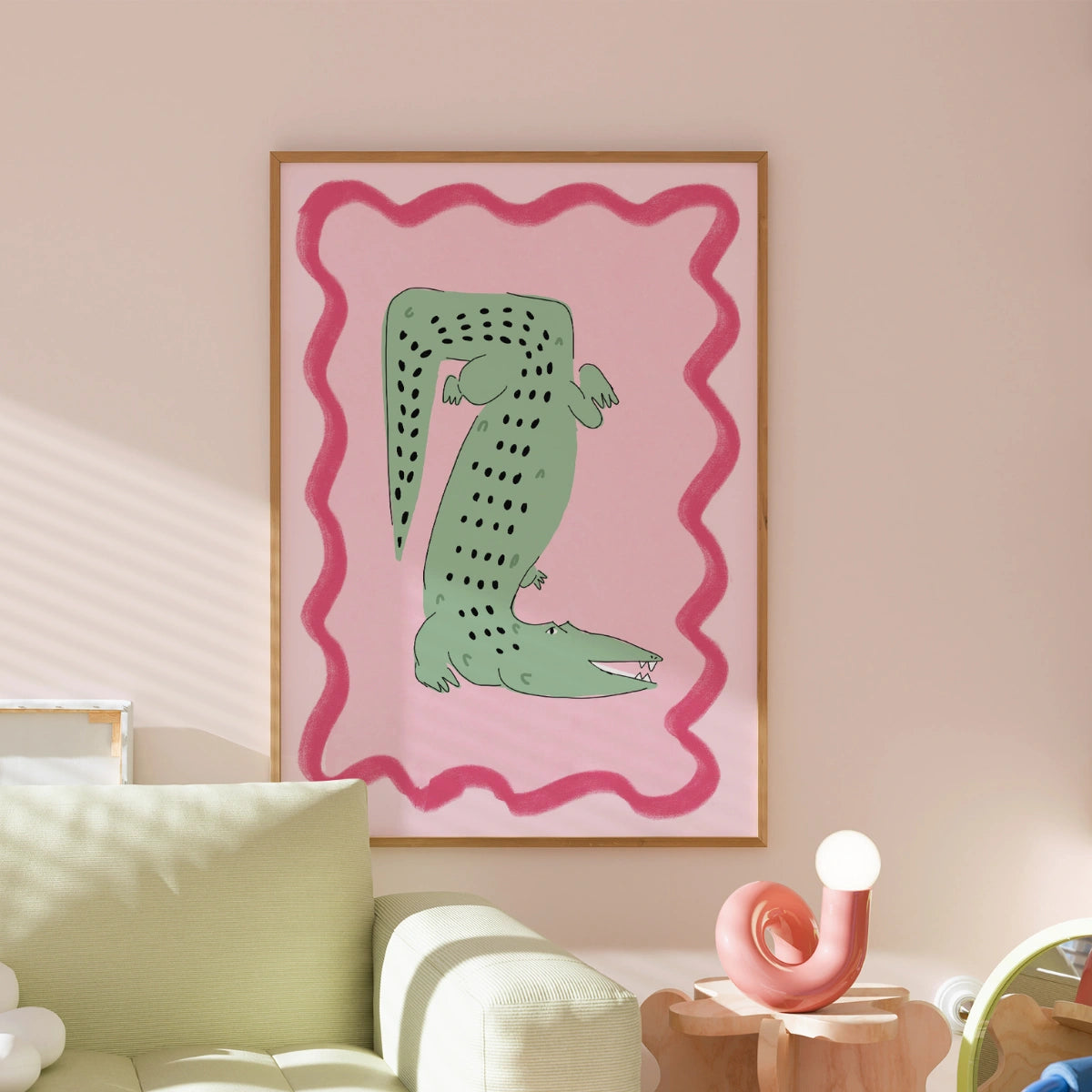 Crocodile Wall Art Print - Funny Tropical Animal Poster