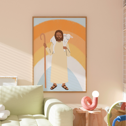 Good Shepherd Print – Christian Nursery Wall Art