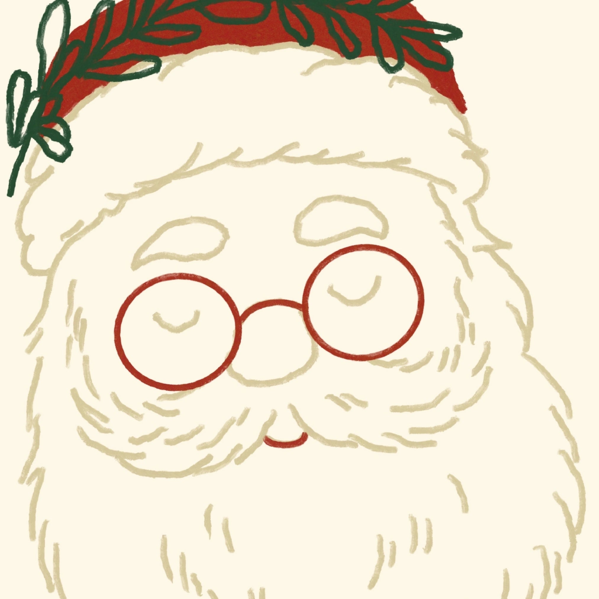 Stampa natalizia con vischio