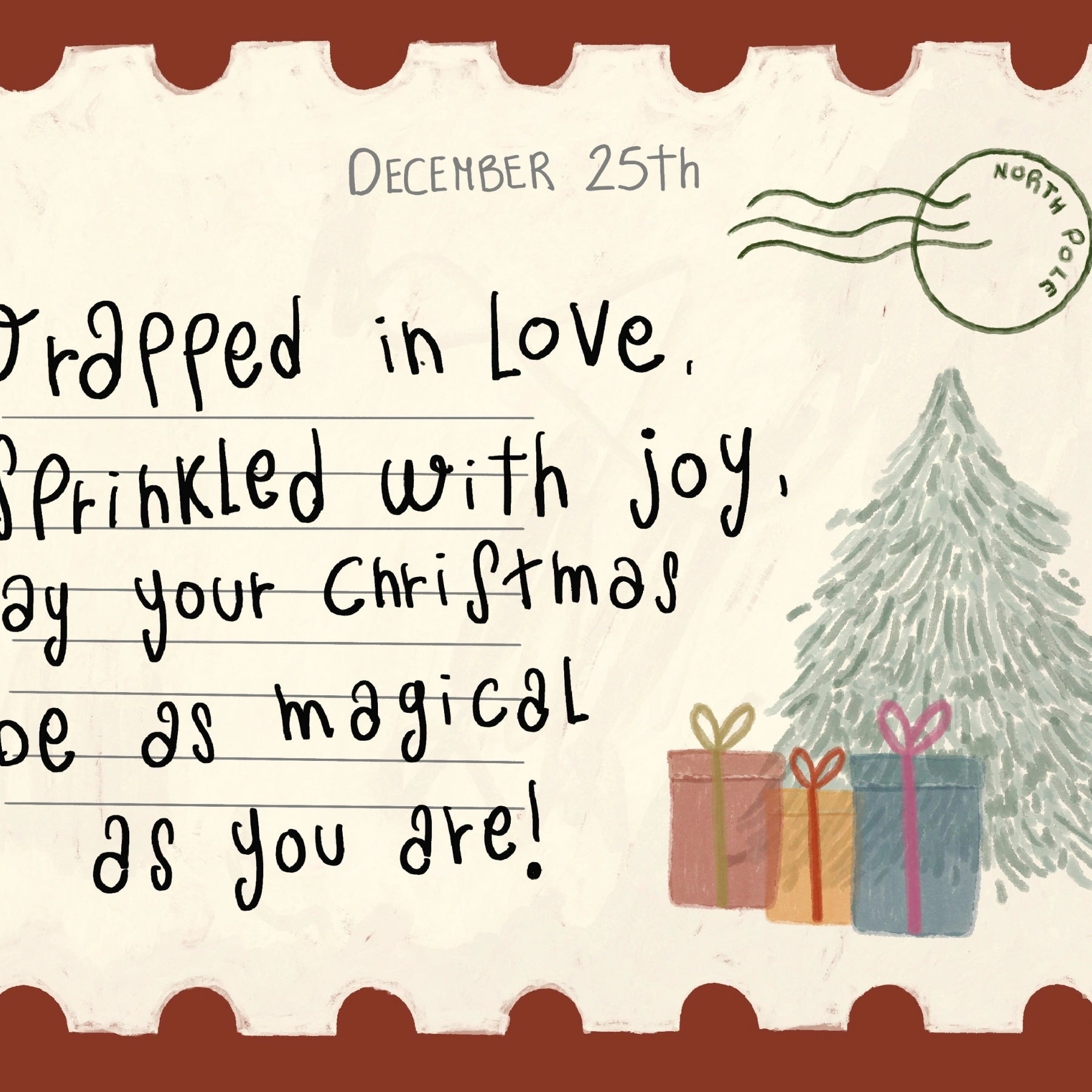 Festive Holiday Postcard Wall Art