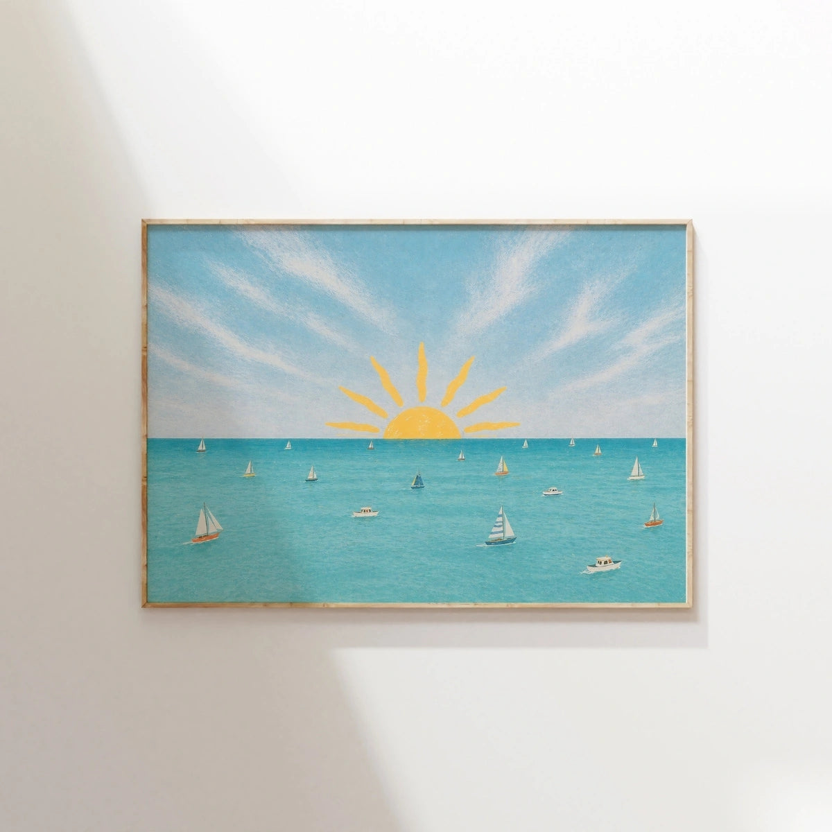 Coastal Sunset Sailboat Wall Art, Coastal Wall Decor
