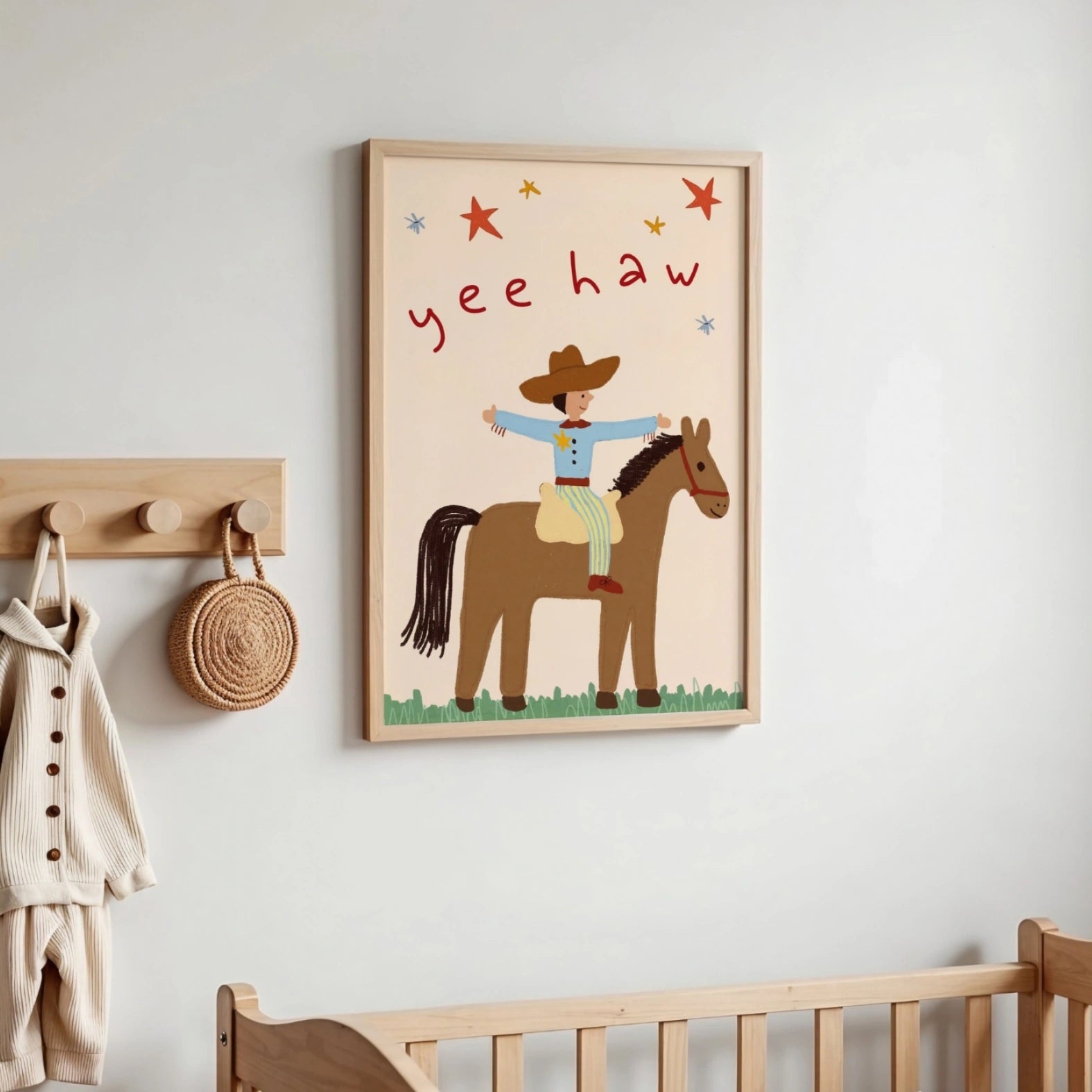 Yee Haw Cowboy Nursery Print