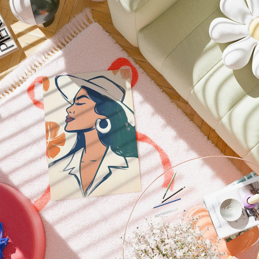 Confident Muse Boho Wall Art – Summer Inspired Line Portrait