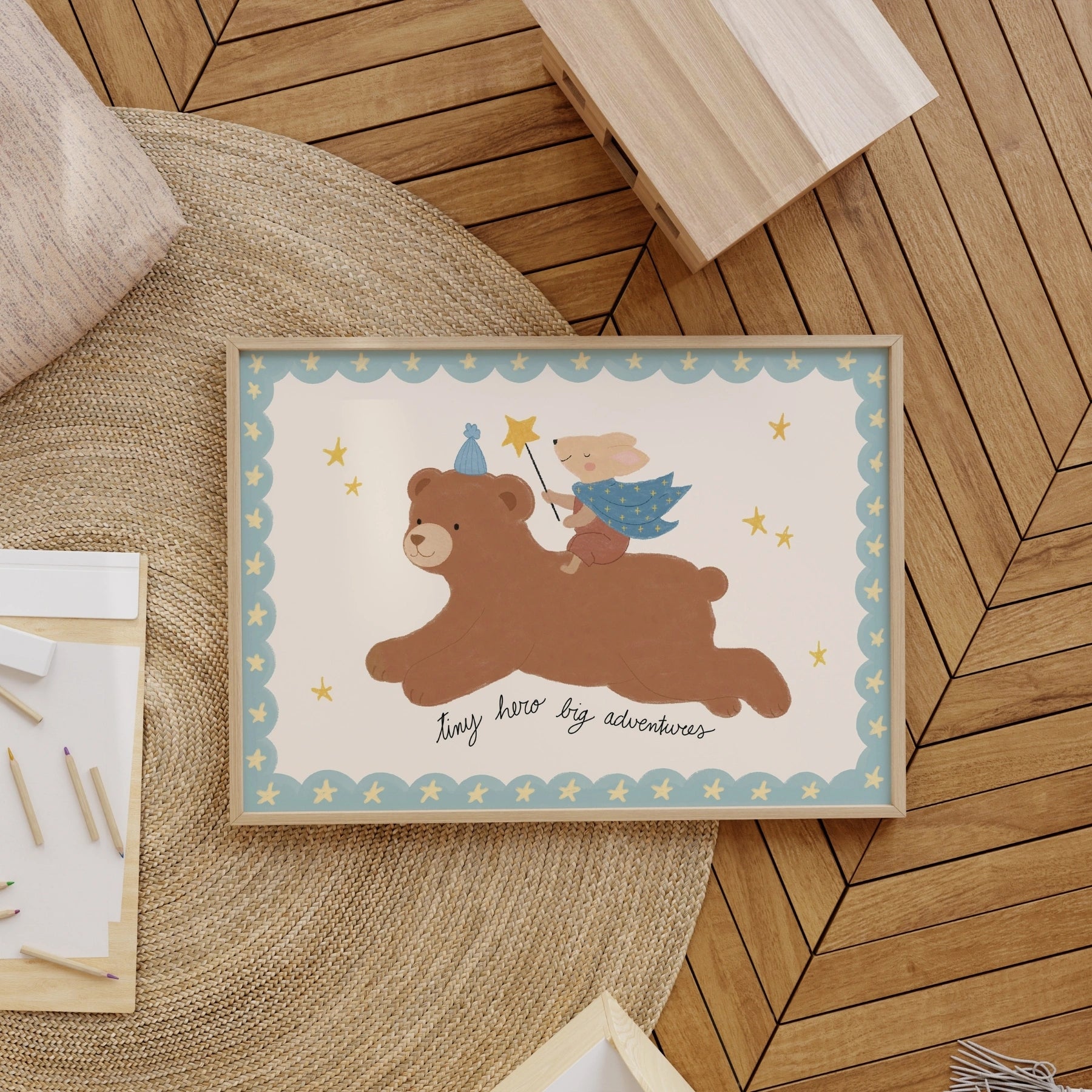 Arte murale per bambini piccolo eroe grandi avventure