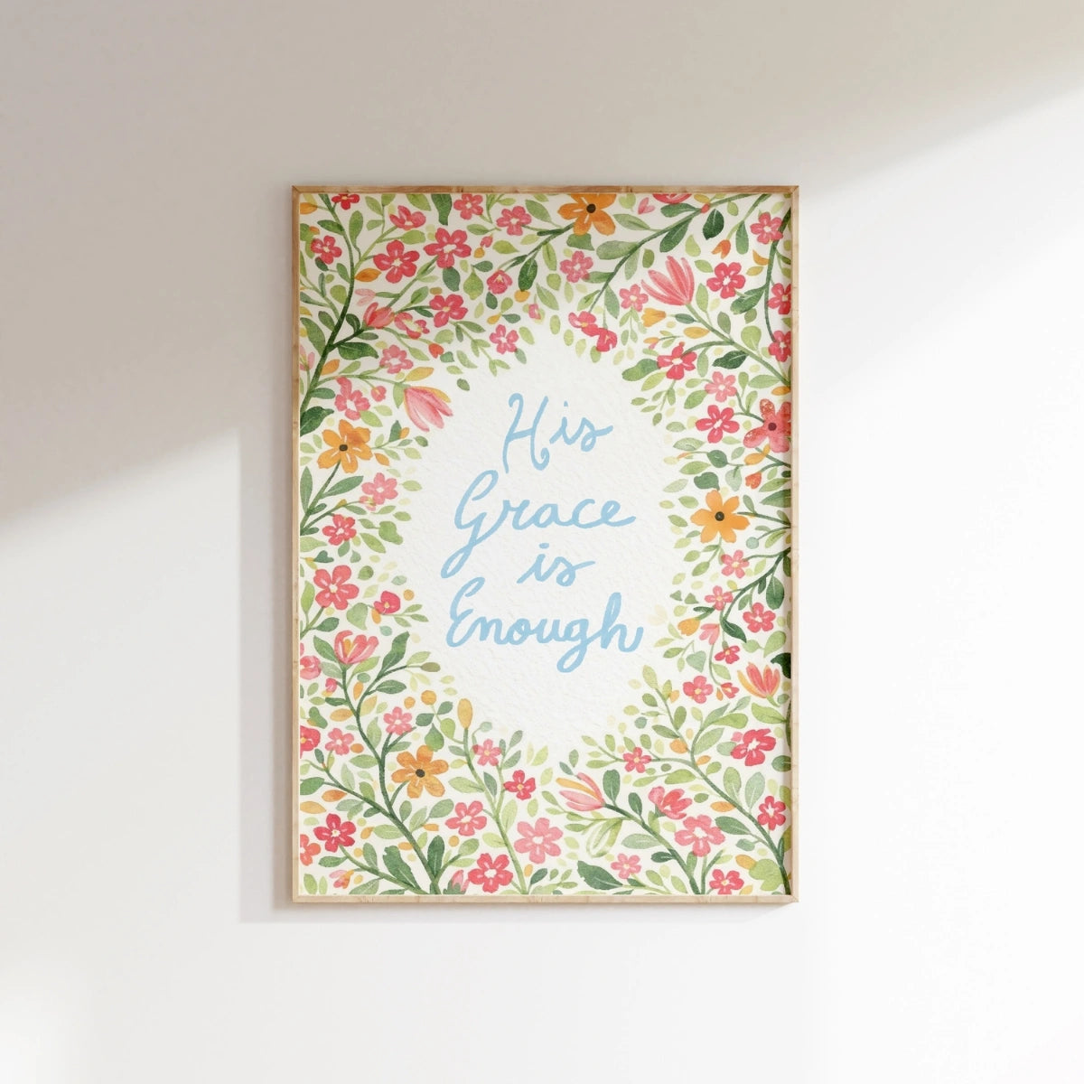 Floral Spring Scripture Print, Christian Wall Decor