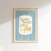 Twinkle Little Star Blue Stripes – Nursery & Kids Wall Art
