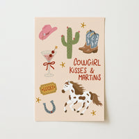 Cowgirl Kisses and Martinis Wall Art