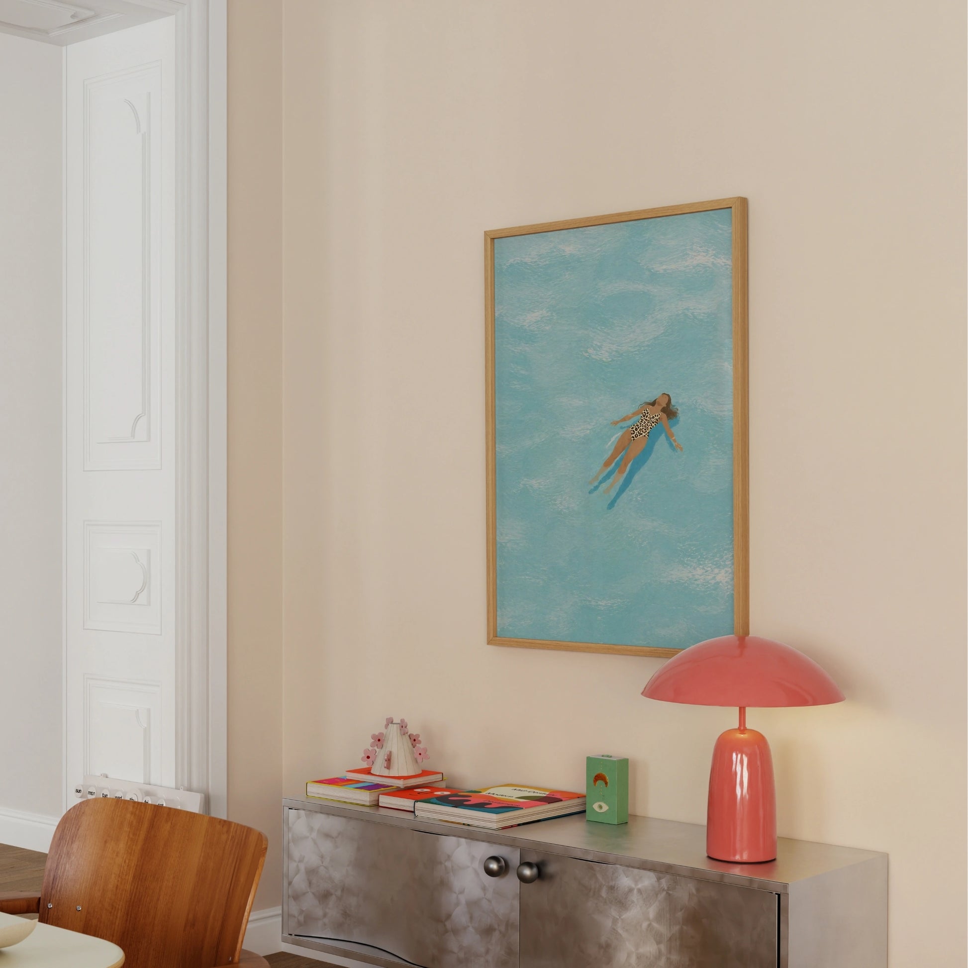 Floating Woman Print, Coastal Wall Decor